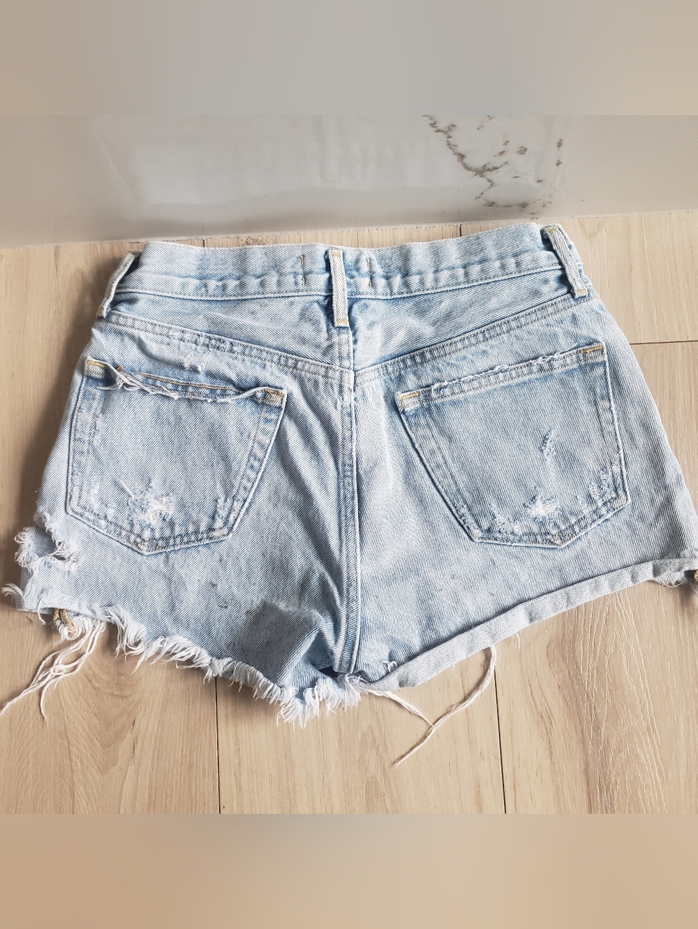 AGOLDE Shorts Bundle Womens 24 Blue Parker Denim Cut Offs Distressed - Picture 3 of 10